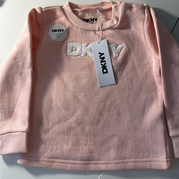DKNY Pink Kids Sweatshirt and Pants Set NWT - Picture 2 of 7